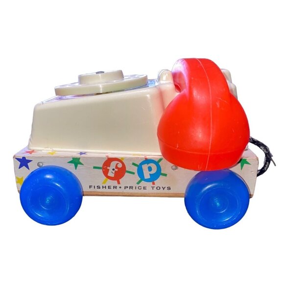 Fisher-Price Chatter Telephone Toy With Blue Wheels & Red Receiver - Picture 5 of 16